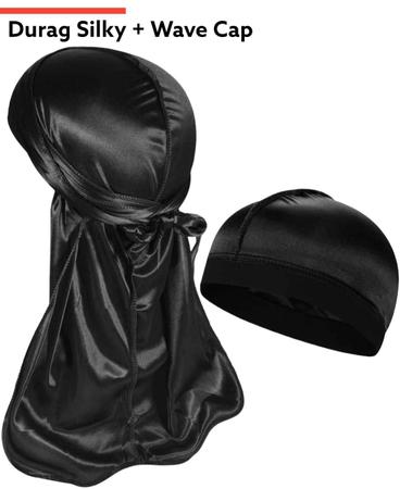 Wave Cap com Durag - Preta - 360 Waves Brasil