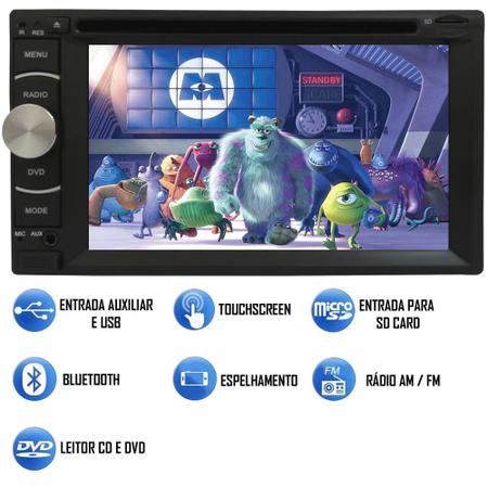 Imagem de DVD Player 2 Din E-Tech + 2 Encosto AV + Câmera Ré