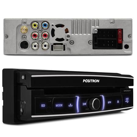 Imagem de DVD Player Pósitron SP6720 DTV Retrátil Bluetooth USB SD AUX AM + Par Tela Encosto 7 Pol Preto