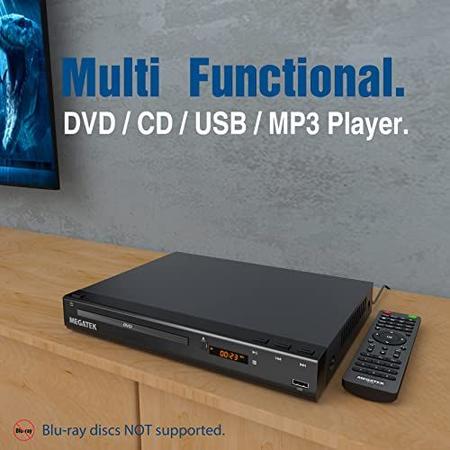 Imagem de DVD player região-free HDMI (1080p upscaling), leitor CD, porta USB, saídas AV/Coaxial, slim, metal premium