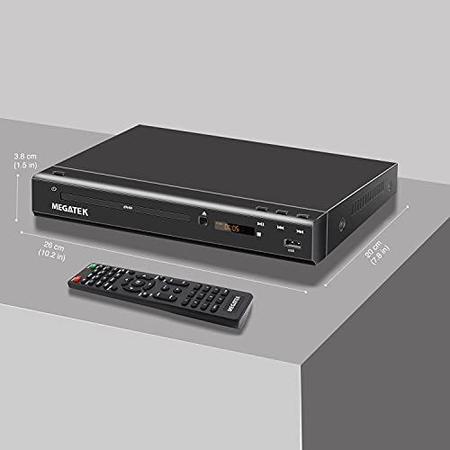 Imagem de DVD player região-free HDMI (1080p upscaling), leitor CD, porta USB, saídas AV/Coaxial, slim, metal premium