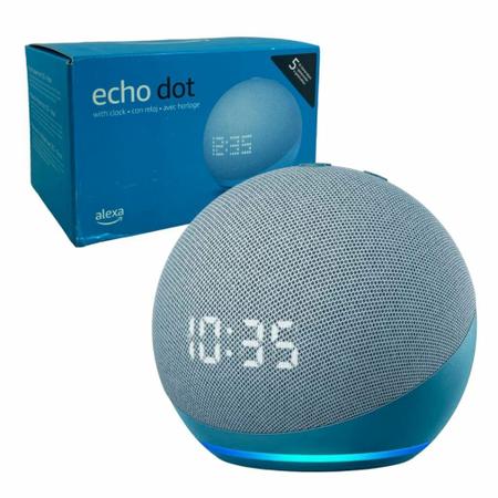 Echo Dot 5ª geração com Relógio, Smart speaker com Alexa, Display de LED  ainda melhor