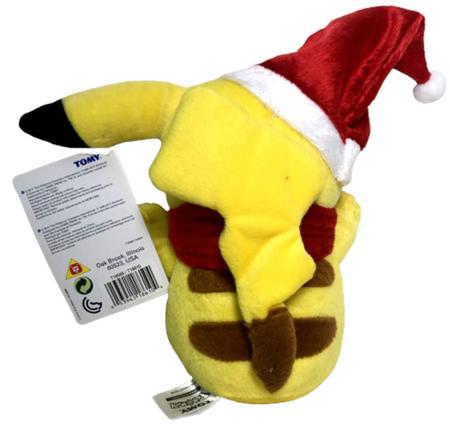 Imagem de Edição Especial Decoração De Natal Pokémon - Brinquedo Boneco De Pelúcia Personagem Pikachu Papai Noel - 21 cm Altura - Tomy