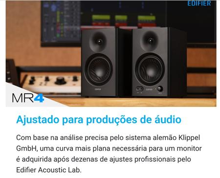 Imagem de Edifier MR4 Par Caixas Som De Home Studio Monitor de Referência Profissional 42w C/ Saída P/ Fone - BRANCA