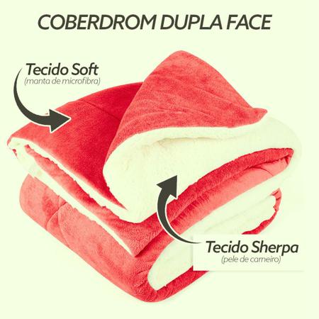 Edredom Cobertor Casal Queen Sherpa Tipo Lã de Carneiro Dupla Face - CASA DONA Imagem de Edredom Cobertor Casal Queen Sherpa Tipo Lã de Carneiro Dupla Face