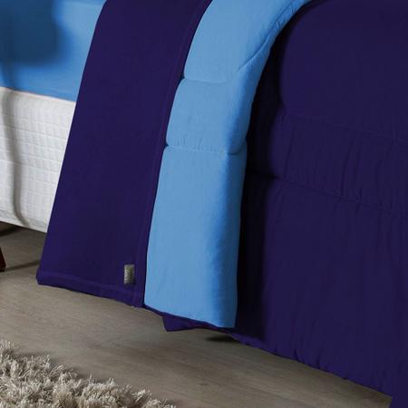 Edredom Dupla Face Casal Padrão 100% Algodão Em Malha Fio 30/1 - Azul Turquesa com Roxo - Padrao Imagem de Edredom Dupla Face Casal Padrão 100% Algodão Em Malha Fio 30/1 - Azul Turquesa com Roxo
