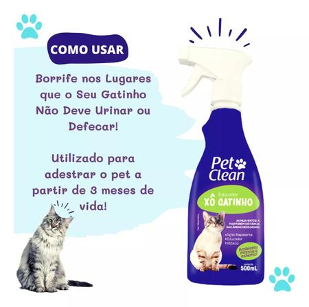 Imagem de Educador Repelente Xô Gatinho Em Spray Para Gatos Pet Clean 500ml