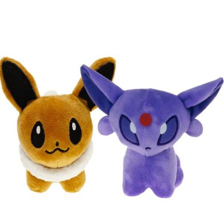 Eevee Evoluções Kit Com 2 Pelúcias Pokemon Eevee Pokebola em