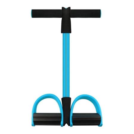 Imagem de Elástico De Tensão Com Apoio Para Os Pés Treino Bíceps Abdômen Ombro Exercícios Yoga Pilates TubeFit Azul