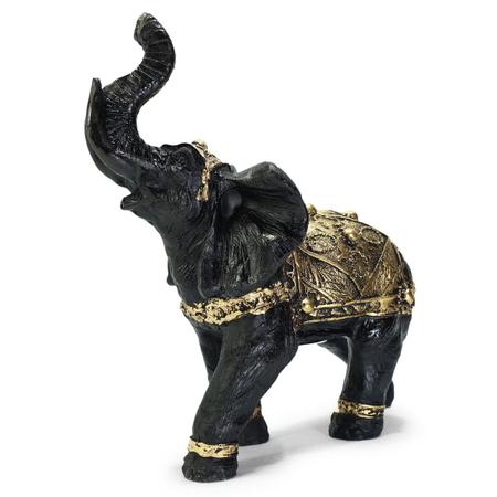 Imagem de Elefante Da Sorte Indiano Enfeite Sabedoria Escultura Resina