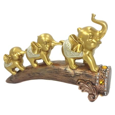 Imagem de Elefante Decorativo Em Resina Trio Estatueta Indiano Sabedoria Sorte DL08