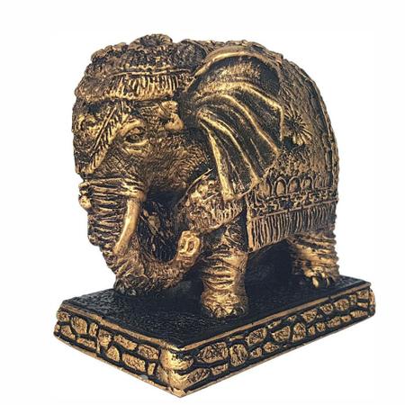 Imagem de Elefante Indiano Estatua Na Base Resina Pequeno