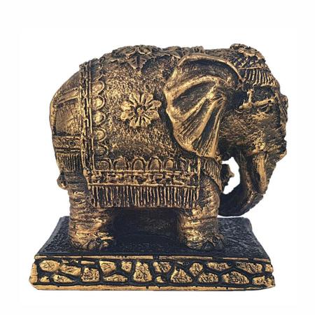 Imagem de Elefante Indiano Estatua Na Base Resina Pequeno