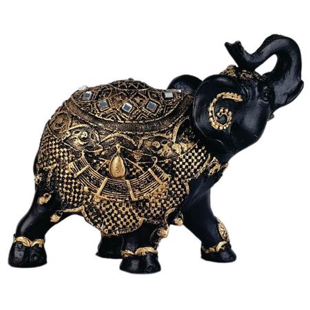 Imagem de Elefante Indiano sorte estatua decoração Sabedoria estilizado resina 18 cm