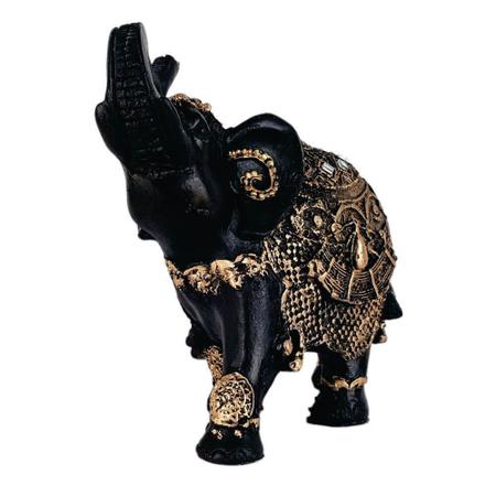 Imagem de Elefante Indiano sorte estatua decoração Sabedoria estilizado resina 18 cm