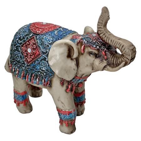 Imagem de Elefante Sorte Indiano Enfeite Sabedoria Escultura de Resina