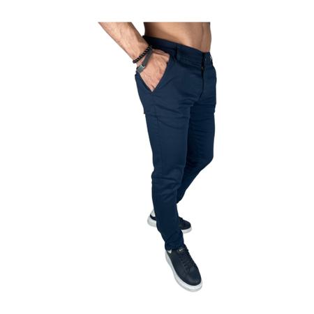 Imagem de Elegância Contemporânea: Calça Social Skinny em Sarja com Bolso Embutido