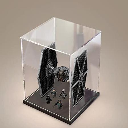 Imagem de ELEpure Clear Acrilic Display Stand Assemble Countertop Box Storage Organizer Display Case Protection Showcase for Action Figures Collectibles Lego Toys, 9.8"W x 9.8" D x 15.7"H