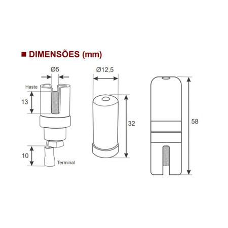 Eletrodo plástico para Relé de Nível Tipo Pêndulo (sem cabo) - CCA ELETRÔNICA Imagem de Eletrodo plástico para Relé de Nível Tipo Pêndulo (sem cabo)