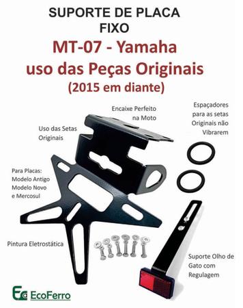 Imagem de Eliminador Rabeta FIXO Yamaha MT07 MT 07 2015 a 2024 p/ Peças Originais + Protetor de Radiador
