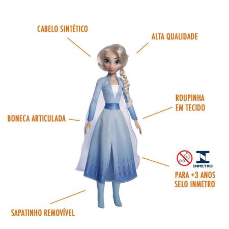 Boneca Princesa Elsa Frozen 2 Disney 55cm Original c/ Nota Fiscal -  Novabrink / Baby Brink - Bonecas - Magazine Luiza