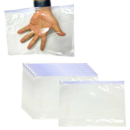 Imagem de Embalagem Multiuso PVC Cristal com Zíper 30x21cm Kit 50unds