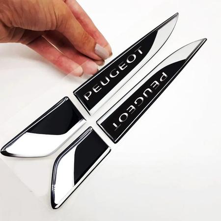 Imagem de Emblema Aplique Lateral Peugeot Decorativo Resinado (par)