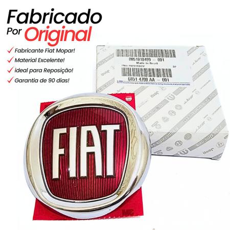 Imagem de Emblema Dianteiro Grade Fiat Uno Fiorino Palio Strada Siena Idea Fire de 2004 2006 2008 2010 2012 2014 2016 2018