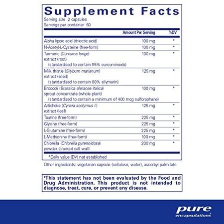 Imagem de Encapsulamentos Puros Fígado-G.I.  de desintoxicação Suporte para desintoxicação hepática e gastrointestinal*  120 Cápsulas