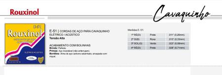 Imagem de Encordoamento Cordas Aço Cavaquinho /Cavaco Rouxinol E-51