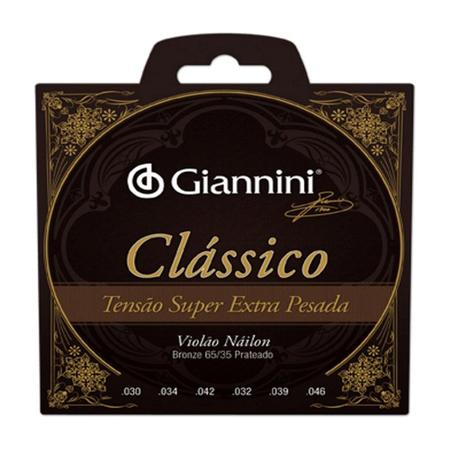 Imagem de Encordoamento Giannini p Violão Nylon Serie Classico GENWXPA Extra