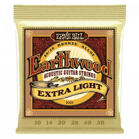 Encordoamento para Violão Aço .010 Extra Leve Earthwood 2006 Erniel Ball - ERNIE BALL Imagem de Encordoamento para Violão Aço .010 Extra Leve Earthwood 2006 Erniel Ball