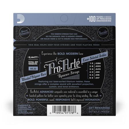 Imagem de Encordoamento Para Violão Nailon Titânio D'Addario Por-Arté Dynacore EJ44TT