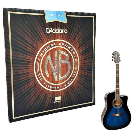 Imagem de Encordoamento Violão Aço 12-53 Daddario Nickel Bronze Nb1253