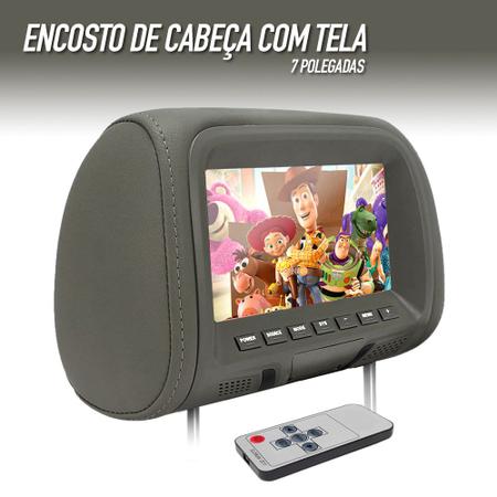 Imagem de Encosto Com Tela Lcd Unidade Cinza Renault Logan 2011 2012 2013 7 Polegadas Dependente Espelhamento Multimídia