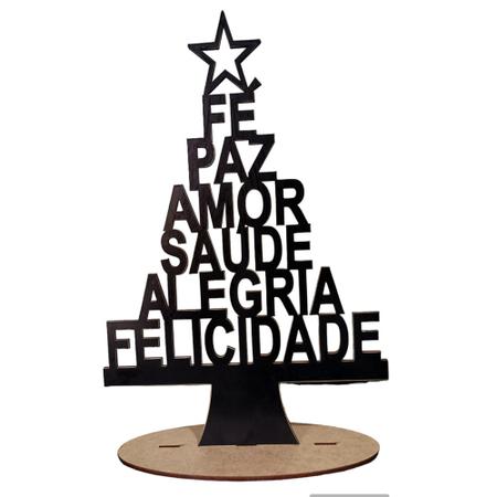 Imagem de Enfeite Árvore de Natal com Frases MDF Adesivado Sala Decoração