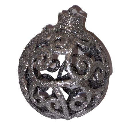 Imagem de Enfeite Bola decorada prata Ref:HZ38-35S unid.