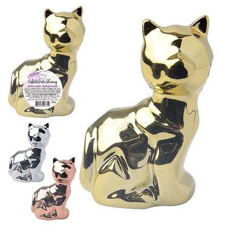 Imagem de Enfeite Ceramica Gato Shinning 8cm - Art House