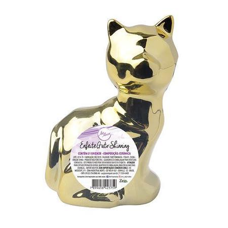 Imagem de Enfeite Ceramica Gato Shinning 8cm - Art House