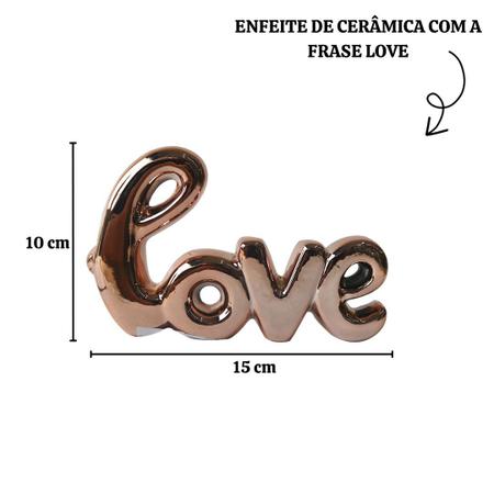 Imagem de Enfeite de cerâmica com a frase love 10x15cm