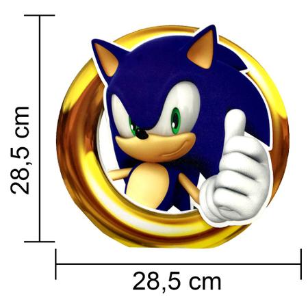 Aplique Impresso para Decoração Festa Sonic em EVA Piffer – Shopping Festas