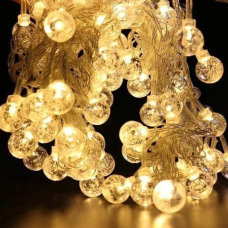 Imagem de Enfeite De Natal Cordão 20 Leds Bolinhas Cristal - pisca Pisca