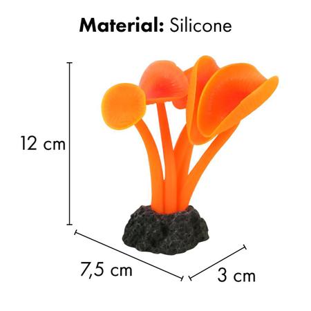 Enfeite de silicone soma coral mushroom long stem vermelho Imagem de Enfeite de silicone soma coral mushroom long stem vermelho