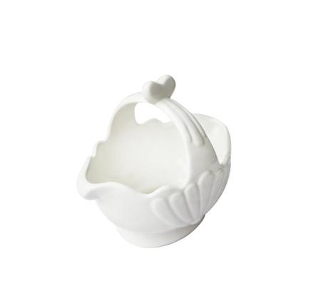 Imagem de Enfeite decorativo de cerâmica branco com alça 16,5cm