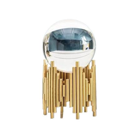 Enfeite Decorativo Em Metal Com Esfera Globo de Vidro 18cm - GENERIC Imagem de Enfeite Decorativo Em Metal Com Esfera Globo de Vidro 18cm