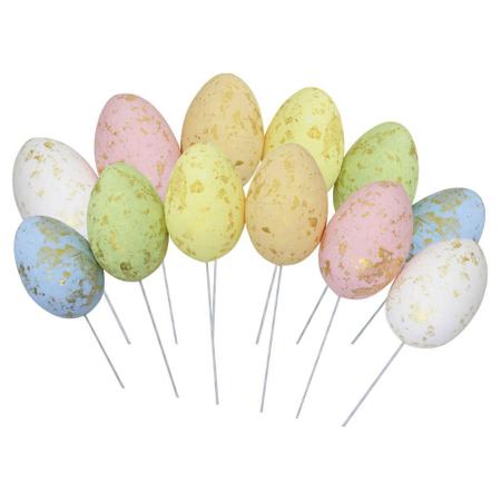 Enfeite Decorativo Ovo De Páscoa 12 Unidades Com Haste - Gici Decor Imagem de Enfeite Decorativo Ovo De Páscoa 12 Unidades Com Haste