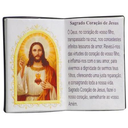 Imagem de Enfeite Decorativo Resina Livro Sagrado Coração Jesus