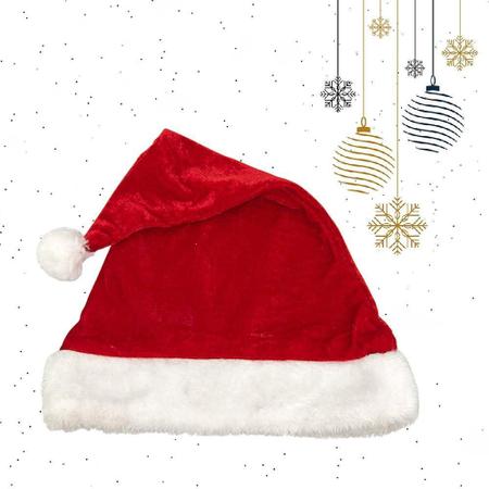 Enfeite Gorro Do Papai Noel Veludo Vermelho 40 Cm Touca - Wincy Natal Imagem de Enfeite Gorro Do Papai Noel Veludo Vermelho 40 Cm Touca