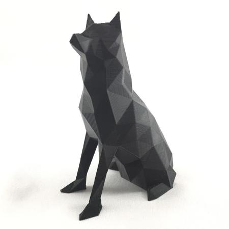 Imagem de Enfeite Husky Cachorro Geométrico ul Decoração 3D 10cm