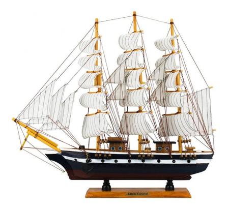 Imagem de Enfeite Miniatura Barco Decorativo De Madeira Navio  - 49cm